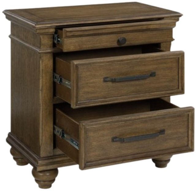 Signature Design by Ashley® Karallin Medium Brown 3-Drawer Nightstand-3