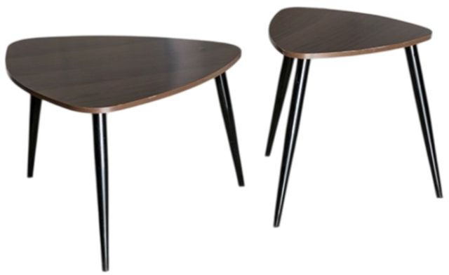 Furniture of America® Cove 2-Piece Natural Nesting Table with Black Base-2