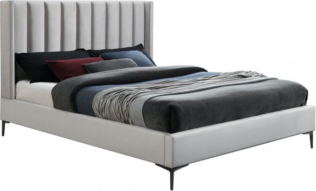 Meridian Furniture Nadia Cream King Upholstered Panel Bed-0