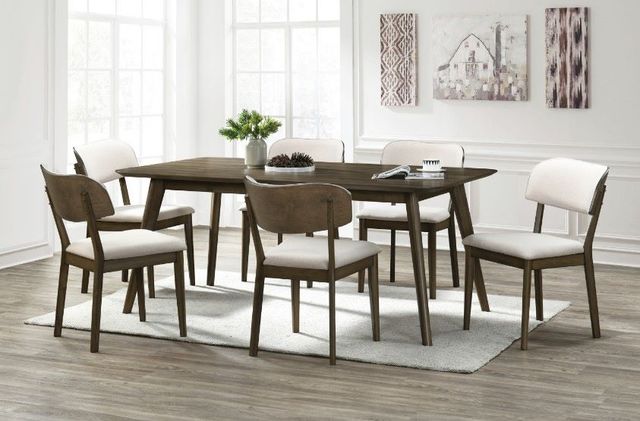 New Classic® Home Furnishings Rex 7-Piece Beige/Walnut Rectangular Dining Set-1
