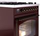 Ilve® Nostalgie II Noblesse 30" Burgundy Pro Style Dual Fuel Range with Burnished Trim-4