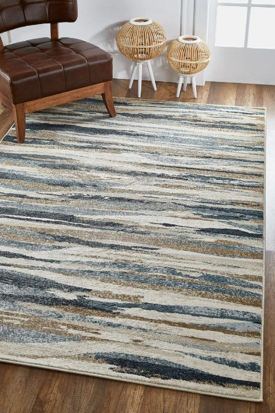 KAS Rugs Avalon Blue/Ivory Landscapes 5'x8' Area Rug-4