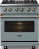 Viking® 5 Series 30" November Sky Pro Style Dual Fuel (LP) Range with Polished Chrome Trim-2