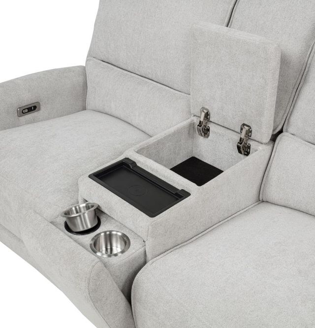 Coaster® Sylmar Dove Grey Upholstered Power Reclining Loveseat-4