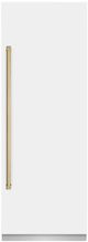 ZLINE Autograph Edition 30" 16.7 Cu. Ft. Column Refrigerator in White Matte with Graphite Gray Interior and Polished Gold Accents-0