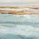 A & B Home Blue/Gold Ocean Oil Painting Wall Art-2