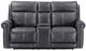 Flexsteel® Alexander Weathered Gray Power Reclining Loveseat with Console, Power Headrest and Lumbar-1