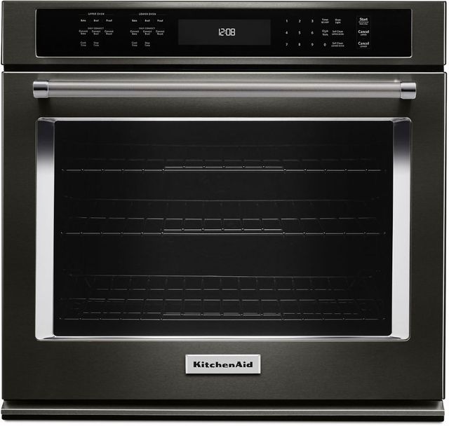 KitchenAid® 30" Black Stainless Steel with PrintShield™ Finish Electric Built In Single Oven-1