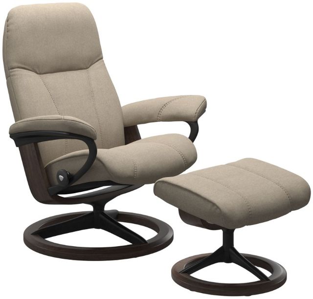 Stressless® by Ekornes® Customizable Consul Large Manual Recliner and Ottoman with Signature Base-0