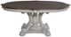 Liberty Furniture Magnolia Manor Weathered Bark Cloverleaf Dining Table with Antique White Base-2