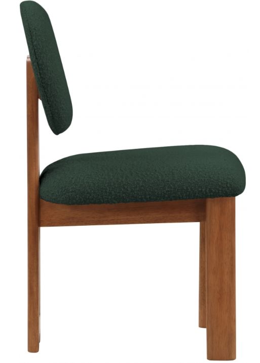 Meridian Furniture Napa Green/Walnut Boucle Upholstered Dining Chair-2