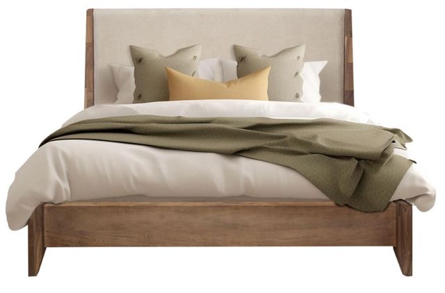 International Furniture Direct Parota Nova Beige/Brown Upholstered King Panel Bed-3