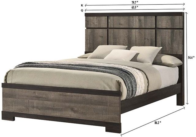 Crown Mark Remington Gray Queen Panel Bed-2