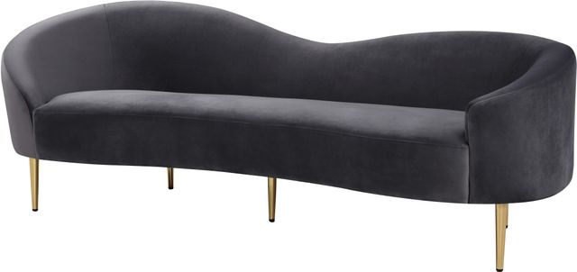 Meridian Furniture Ritz Grey Velvet Sofa-0