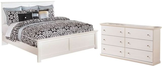 Signature Design by Ashley® Bostwick Shoals 2-Piece White King Panel Bed Set-0