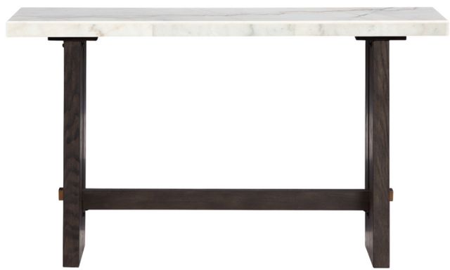 Signature Design by Ashley® Burkhaus White Sofa Table with Dark Brown Base-1