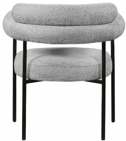 Meridian Furniture Blake Grey/Matte Black Boucle Dining Chair-2
