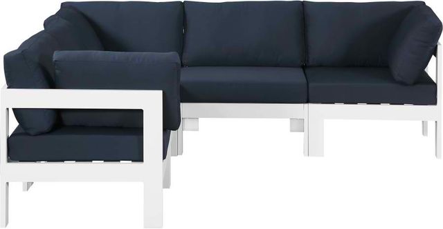 Meridian Furniture Nizuc 5-Piece Navy Outdoor Patio Modular Sectional Set-0