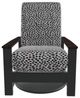 Telescope Casual Leeward Agra Classic/Graphite Fabric/Polymer Outdoor Cushion Swivel Hidden Rocker with Chestnut Rustic Arms-1