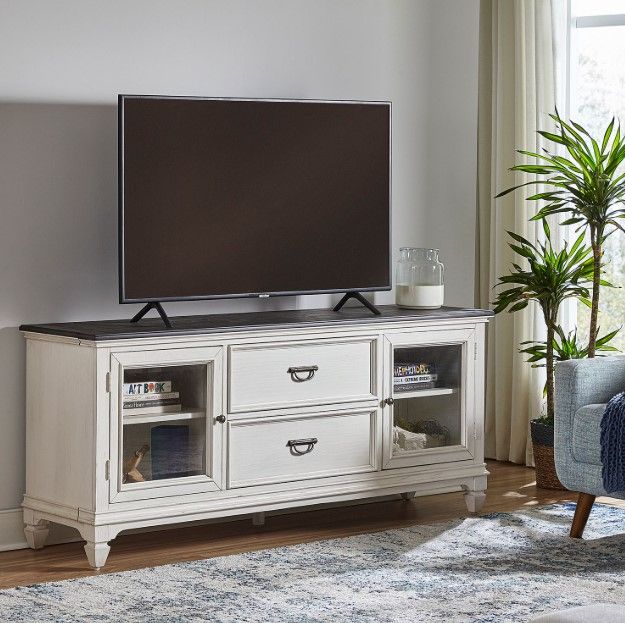 Liberty Furniture Allyson Park Charcoal/Wirebrushed White Entertainment TV Stand-1