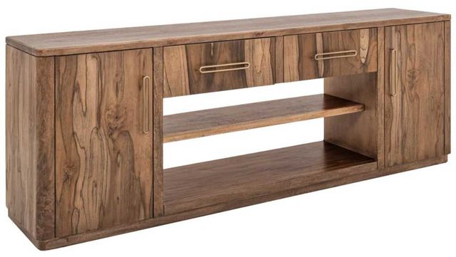 International Furniture Direct Balam Brown 80" Entertainment Center with Fireplace-1