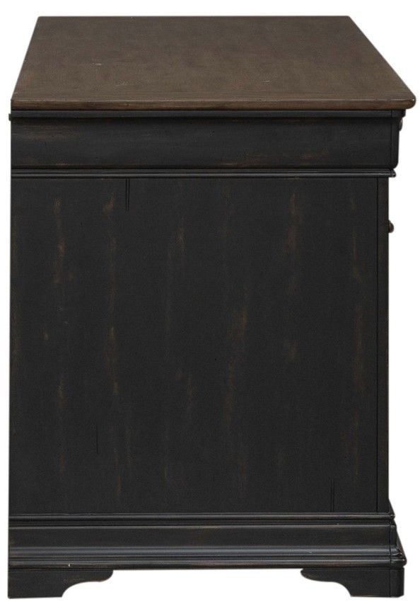 Liberty Furniture Meritage Aged Charcoal/Caramel Junior Executive Credenza-3