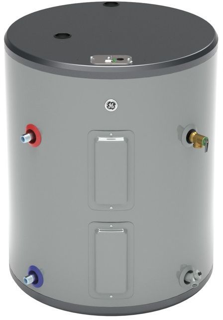 GE® 36 Gallon Diamond Gray Side Port Lowboy Electric Water Heater-0