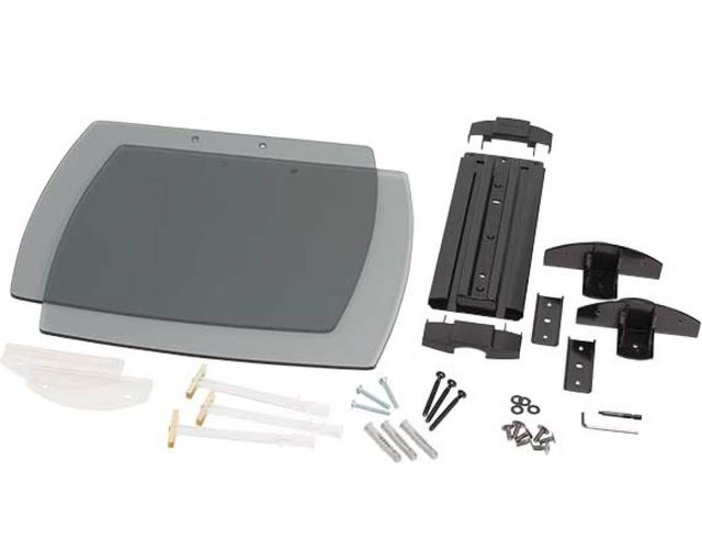 Sanus® Black Tempered Glass On-Wall AV Component Shelves-3