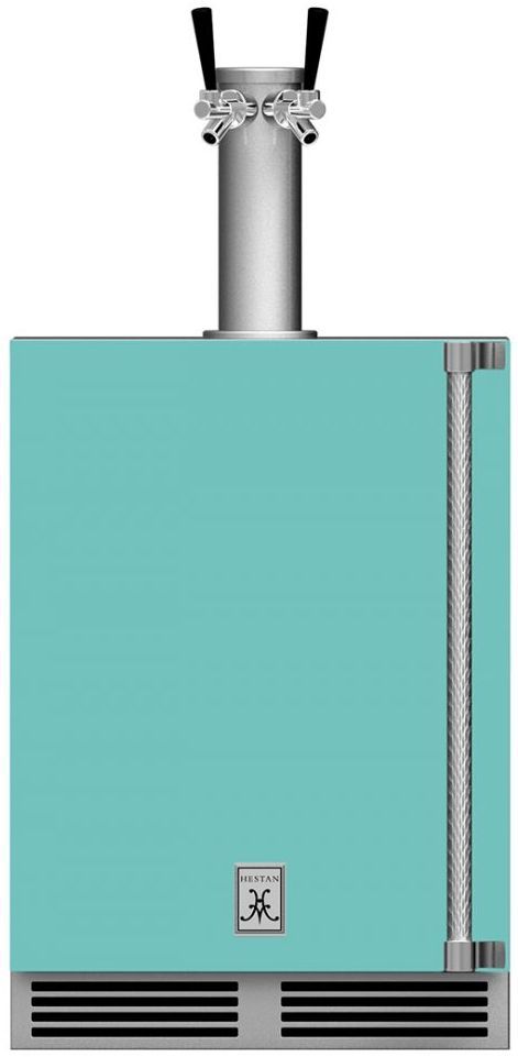 Hestan® GFDS Series 5.2 Cu. Ft. Turquoise Outdoor Double Faucet Beer Dispenser-0