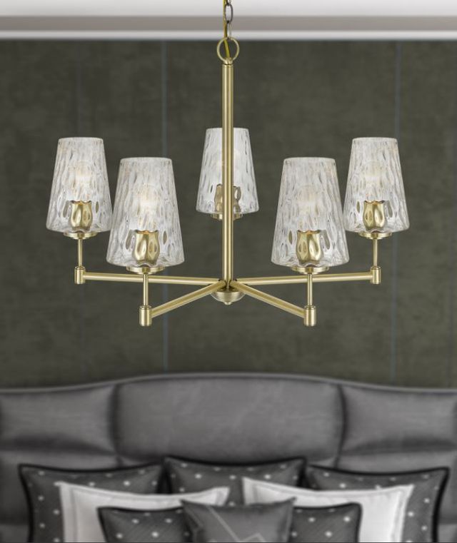 Cal® Lighting & Accessories Crestwood Antique Brass Chandelier-1