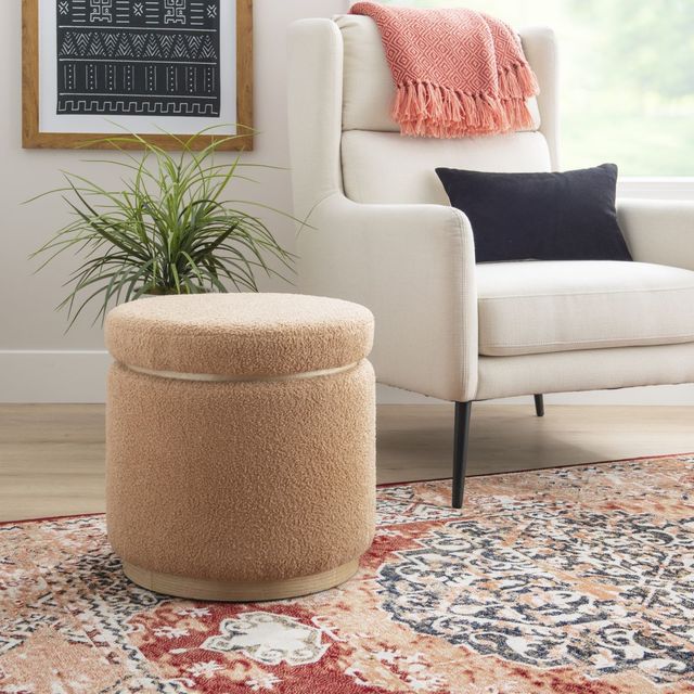 Linon Blanche Tan Storage Ottoman-4