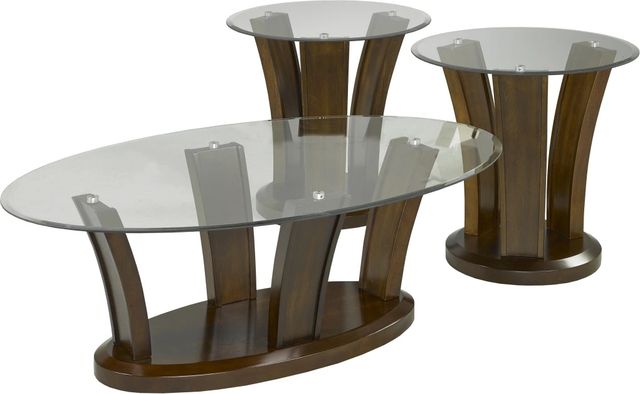 Brassex Inc. Ambrose 3-Piece Walnut Coffee Table Set-0