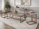 Horizon Home® Roka Gray Marble End Table with Metal Base-2