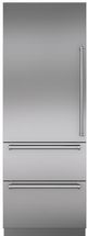 Sub-Zero® 30" Stainless Steel Left Hinge Column Freezer/Refrigerator Door Panel Kit with Pro Handle-1