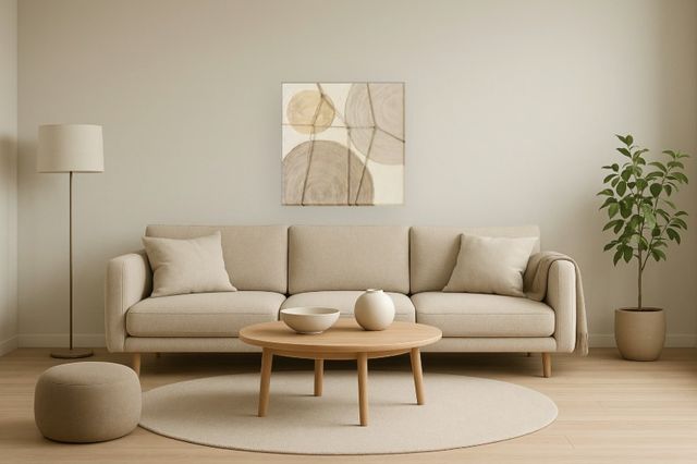 Classy Living Organic Textured Abstract Circles Wall Art-1