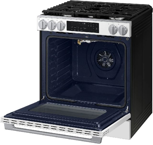 Samsung Bespoke Smart 30" White Glass Gas Slide In Gas Range-3