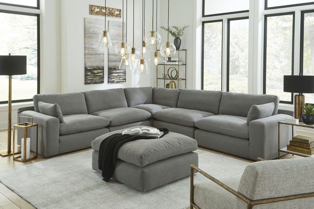 Benchcraft® Elyza 5-Piece Smoke Sectional-3