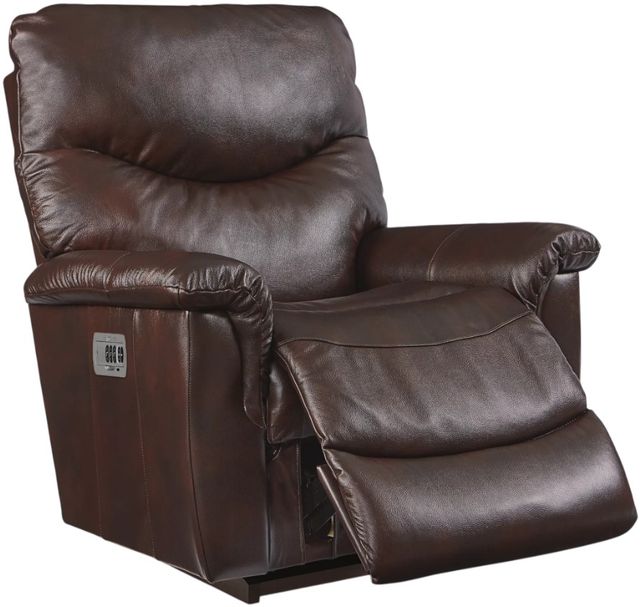 La-Z-Boy® James Walnut Leather Power Rocking Recliner with Headrest and Lumbar-1