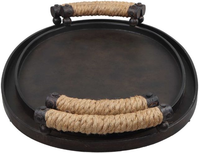 Uttermost® Viewpoint 2-Piece Bronze Tray Set-4