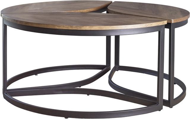 Coaster® Walnut and Black Coffee Table-0