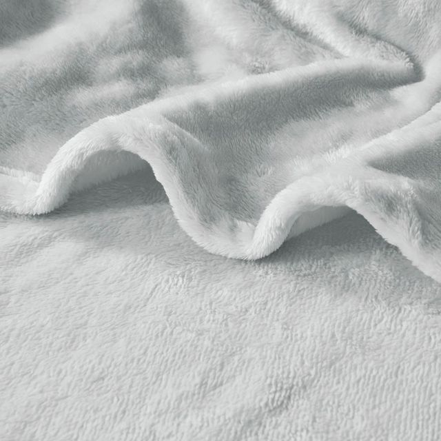 Olliix by Intelligent Design Microlight Plush Grey Throw-1