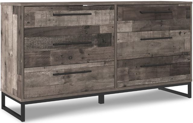 Signature Design by Ashley® Neilsville 4-Piece Multi Gray Queen Panel Headboard Bed Set-2