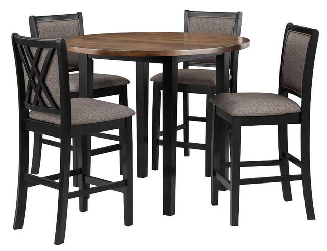 New Classic® Home Furnishings Potomac 5-Piece Black/Brown Counter Height Dining Set-0