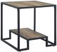 ACME Furniture Idella Rustic Oak End Table with Black Base-0