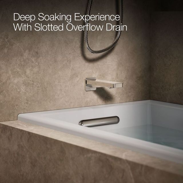 KOHLER® Underscore® Ice Gray 60" x 30" Drop-In/Alcove Heated Whirlpool Bath - Left Drain-4