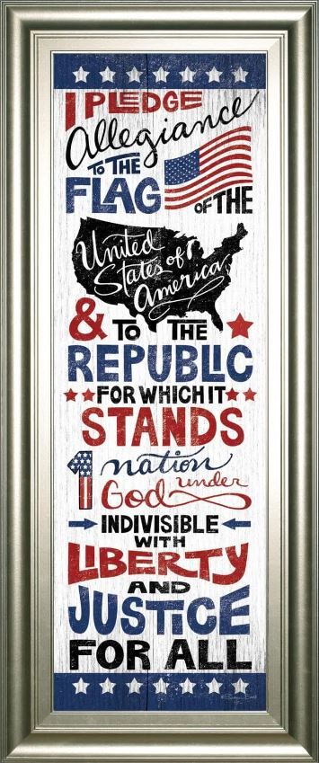 Classy Art Pledge of Allegiance By Susan Ball Framed Print Wall Art-1