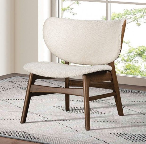 Furniture of America® Spiez Beige/Walnut Accent Chair-1