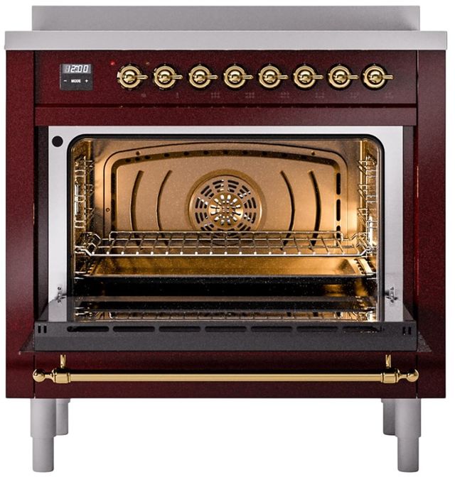 Ilve® Nostalgie II Series 36" Burgundy Pro Style Induction Range-1