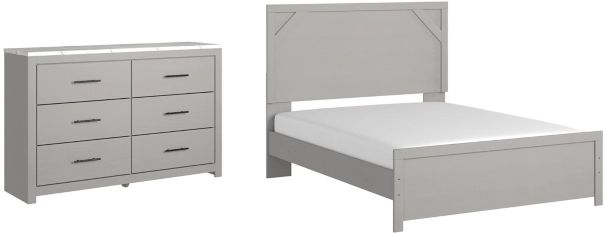 Signature Design by Ashley® Cottonburg 2-Piece Light Gray/White Queen Panel Bed Set-0