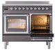 Ilve® Nostalgie II Noblesse 40'' Graphite Matte Pro Style Induction Range with Chrome Trim-4